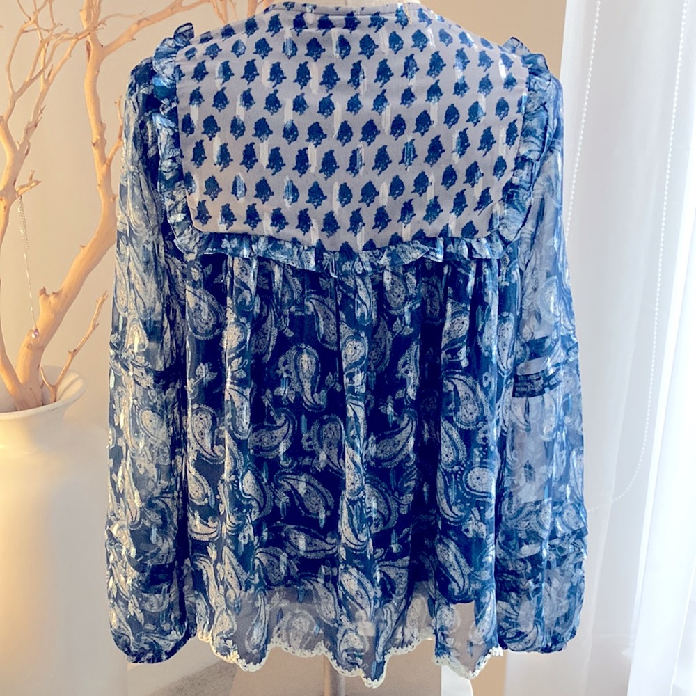 Hemant & Nandita Bohemian Top With Silver And Blu… - image 5